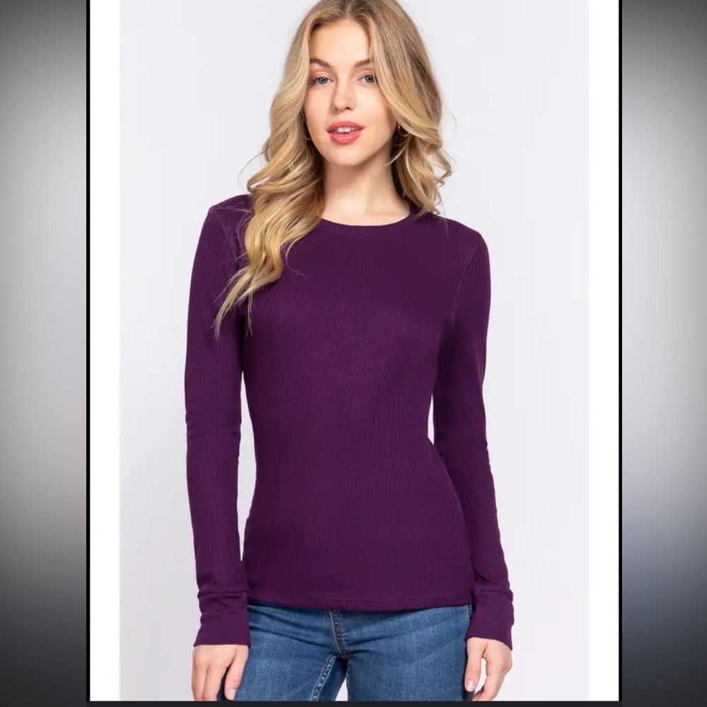 Victoria's Secret Purple Fitted Long Sleeve Blouse